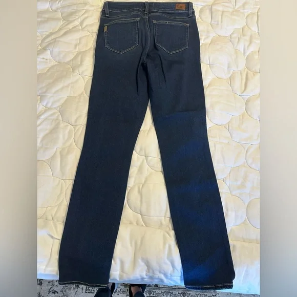 PAIGE Dark Blue Mid Rise Stretch Skinny Jeans - Picture 6 of 7